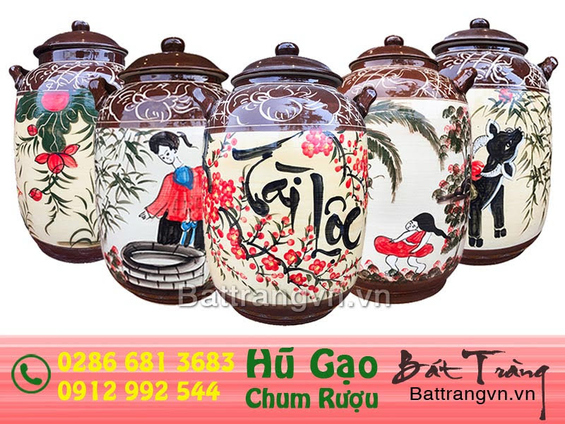 hũ đựng gạo tài lộc bát tràng