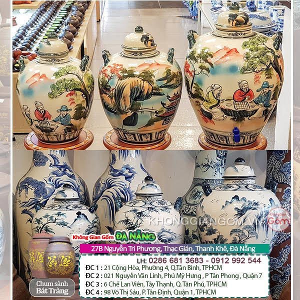 Bình ngâm rượu gốm Bát Tràng