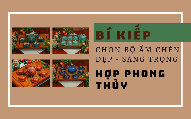 Bộ ấm chén đẹp phong thủy làm quà tặng