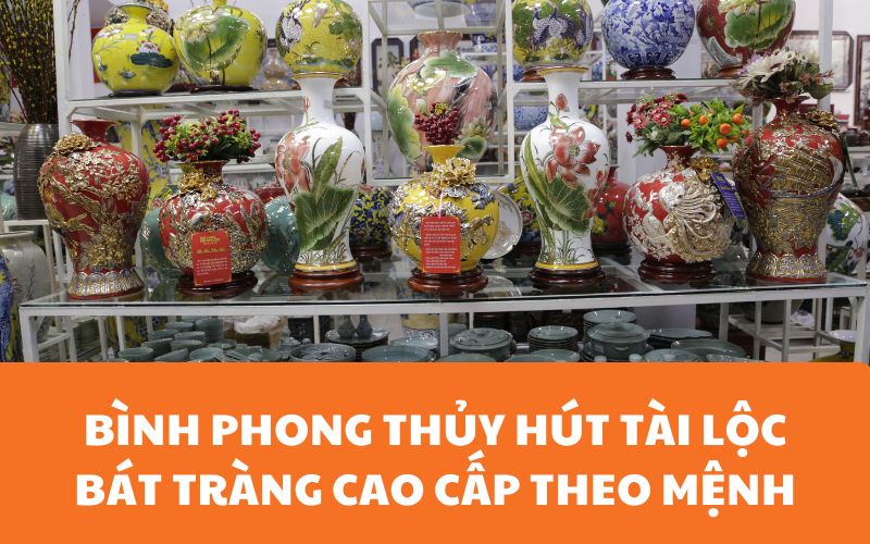 Bình phong thủy hút tài lộc Bát Tràng cao cấp theo mệnh