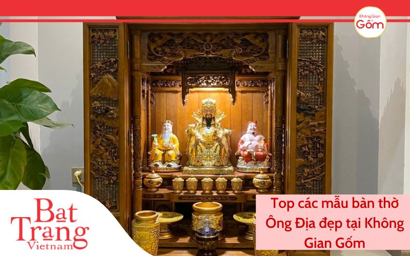 top các mẫu bàn thờ ông địa đẹp tại không gian gốm