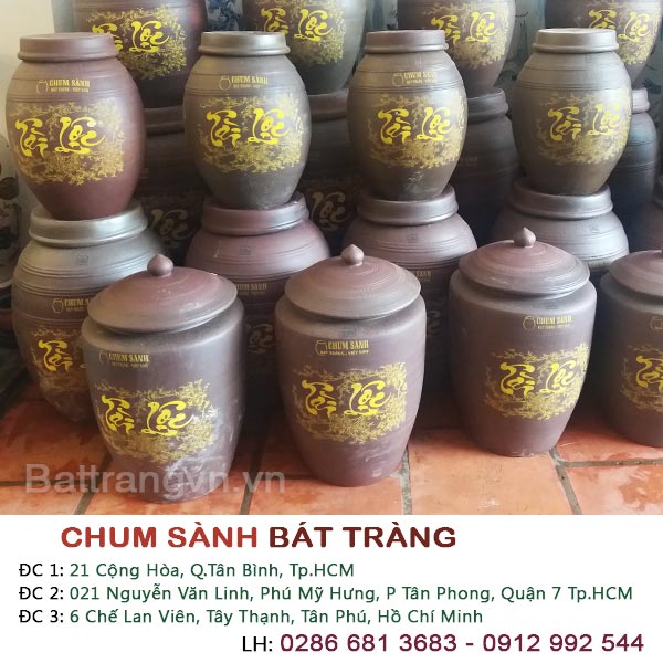 Chum sành tại TPHCM - Mua bình ngâm rượu, vò rượu Bát Tràng Sài Gòn